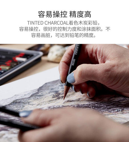 英国进口Derwent得韵彩色炭笔Tinted Charcoal彩碳笔 21色 单支 - 图2