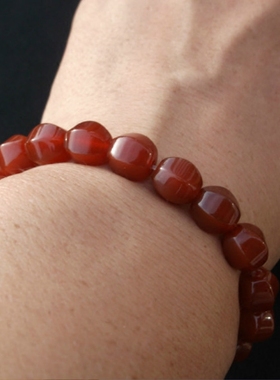 红玛瑙手串玉髓佛珠情侣单圈手链