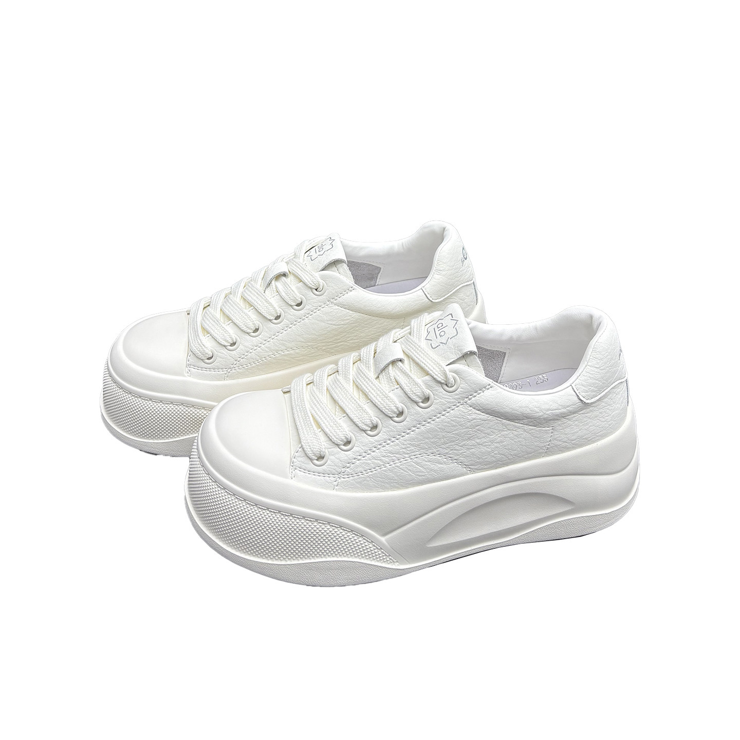 真皮小白鞋女2026春季新款圆头松糕厚底系带防滑牛皮休闲运动板鞋,淘宝优惠券,粉丝福利购,淘宝优惠卷