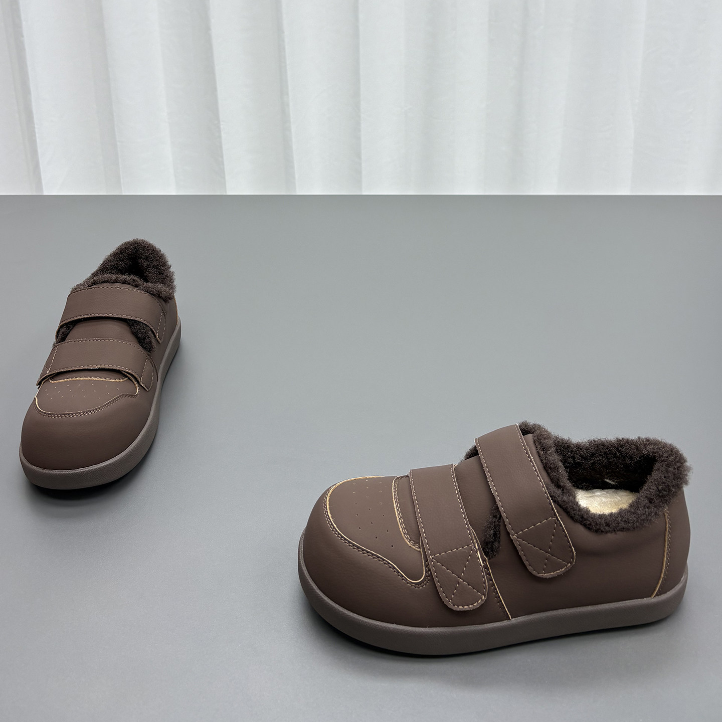 真皮羊毛加绒勃肯鞋女2025冬季新款圆头厚底魔术贴加厚保暖棉鞋潮,淘宝优惠券,粉丝福利购,淘宝优惠卷