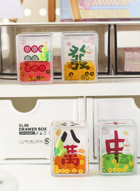 入油麻将桌面装饰摆件 人间富贵金蛇衔财麻将图案麻友流沙小摆件