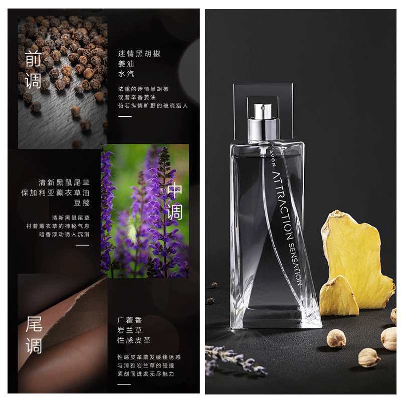 Avon/雅芳正品魅惑激情男士香水75ml野性生馥奇香调魅力中性香水