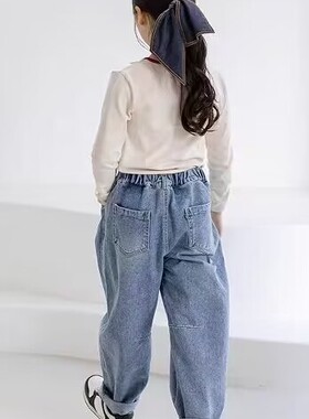 2023新款高级感牛仔蝴蝶结飘带