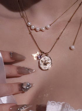 你的名字 定制字母款欧美复古辣妹小天使可开合相册项链ins吊坠