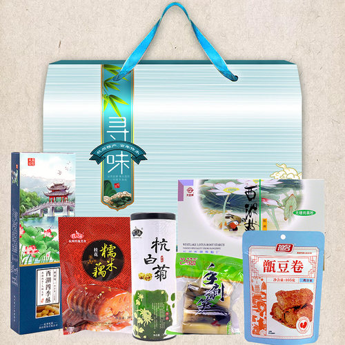 浙江杭州特产礼盒杭白菊西湖藕粉土特产送人礼物糕点心零食伴手礼 - 图0