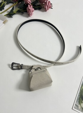 绒面复古迷你女腰包挂饰