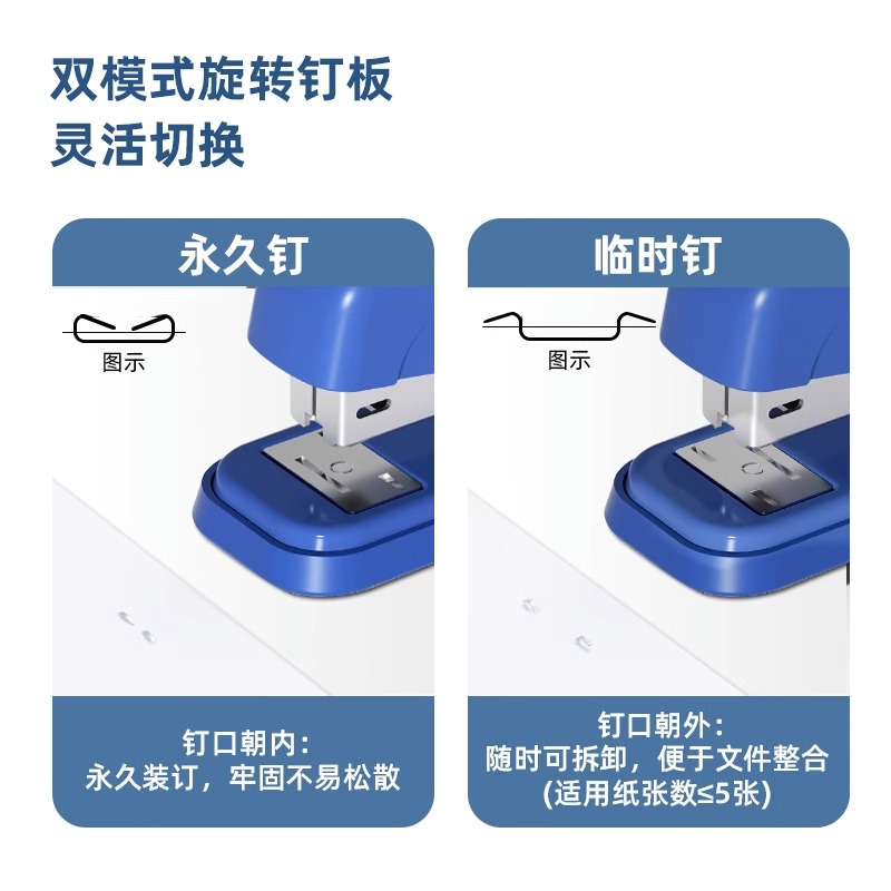 得力文具0309订书机标准型大小号加厚层办公商务白领用品省力定书机12号钉基础型学生资料纸手动多功能装订器 - 图3