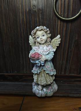 外贸可爱美式乡村男孩女孩丰收节树脂摆件花园露台阳台园艺装饰品