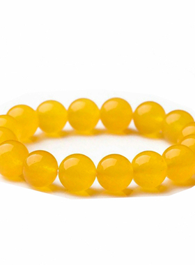 新疆和田黄玉圆珠手链