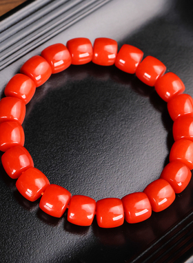 天然和田玉红玉苹果珠手链