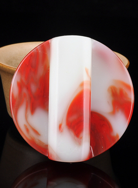 天然和田玉鸡血玉玉龙皮带扣