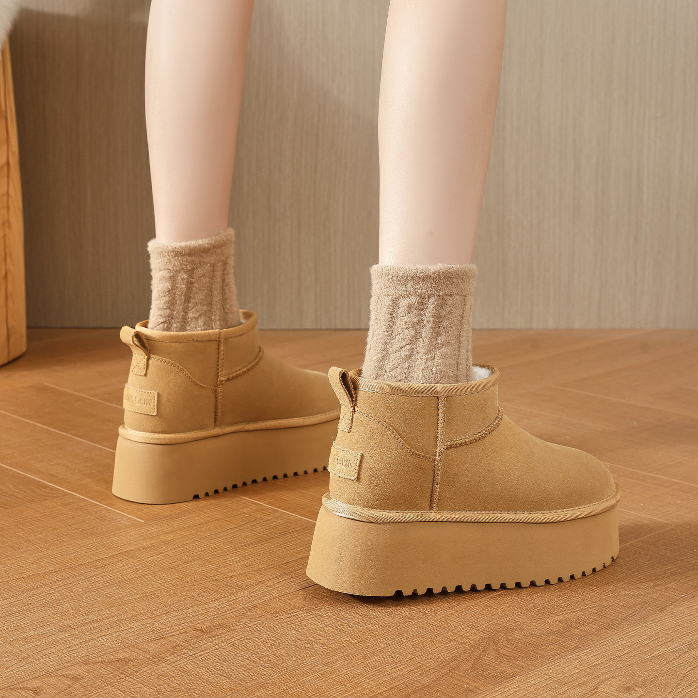 10cm小个子内增高厚底雪地靴女加绒加厚保暖棉靴松糕底短筒面包鞋,淘宝优惠券,粉丝福利购,淘宝优惠卷
