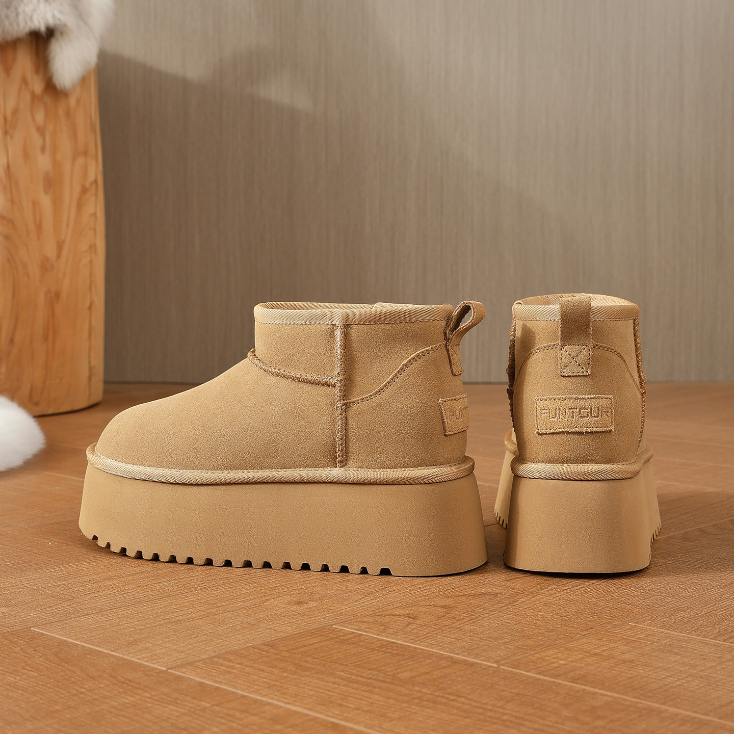 厚底10cm内增高雪地靴女冬2025新款小个子加绒保暖防水棉鞋短筒靴,淘宝优惠券,粉丝福利购,淘宝优惠卷