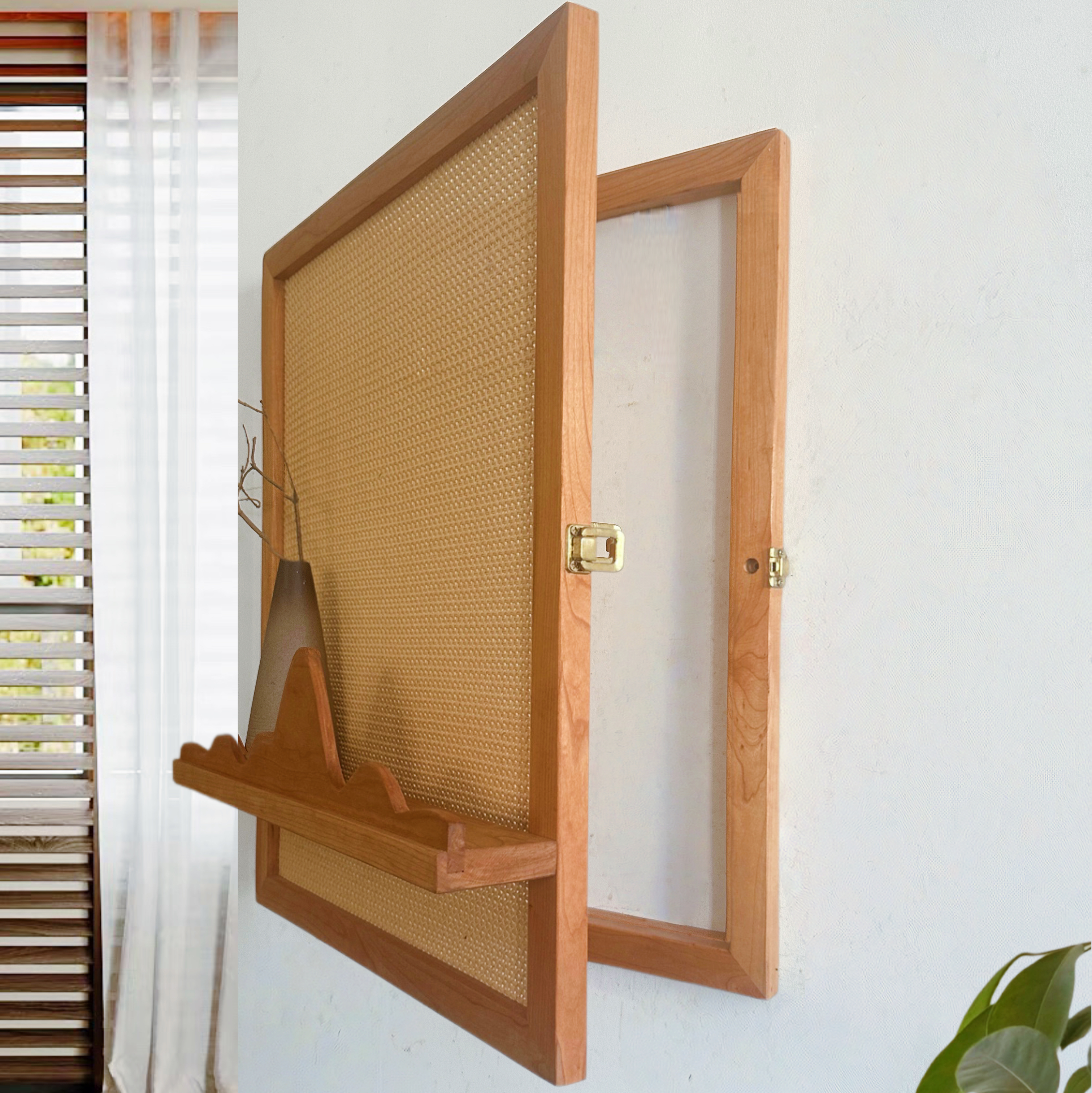 实木编织电表箱装饰画改造电表盒樱桃木装饰遮丑家用配电箱置物架,淘宝优惠券,粉丝福利购,淘宝优惠卷