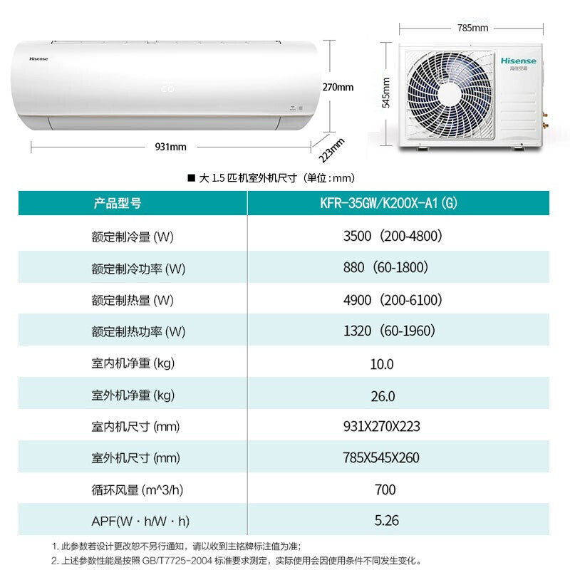 海信大1.5匹p新一级变频空调 海信购易电空调