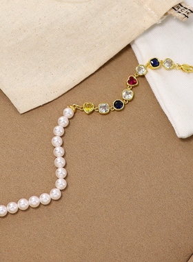 多巴胺彩色闪钻锆石手链女款