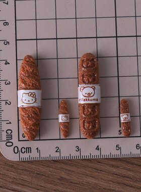 可爱KT猫小熊法棍面包树脂配件diy娃娃屋微缩模型道具手工饰品