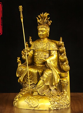 黄铜后土娘娘佛堂客厅供奉摆件
