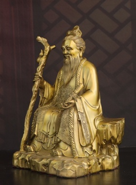 黄铜月老神像摆件月下老人求姻缘