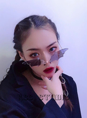 欧美个性蝙蝠网红街拍蝴蝶太阳镜