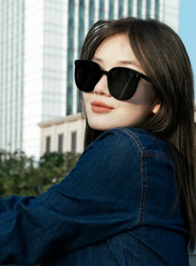 复古亮黑大框韩版男女偏光太阳镜