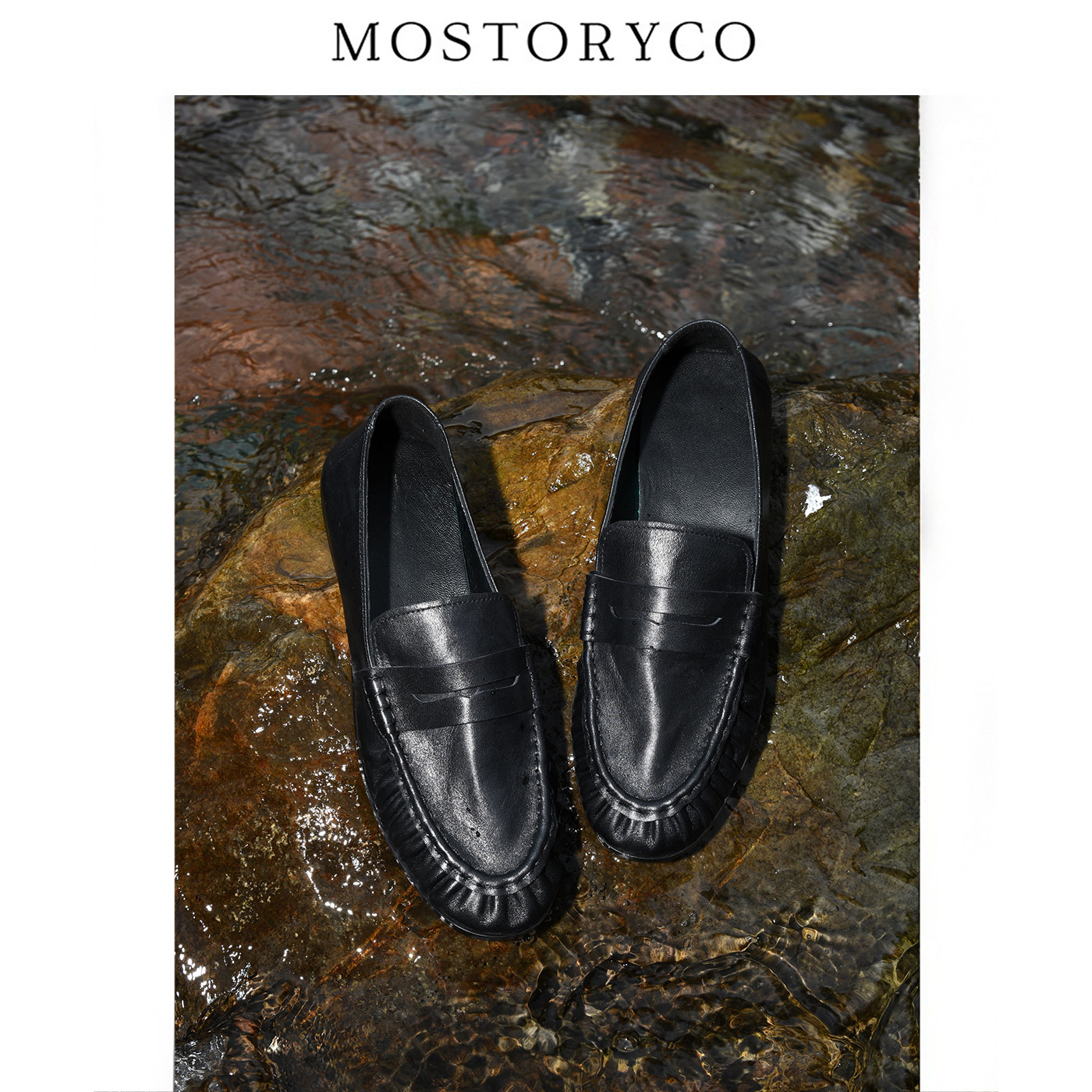 Mostoryco|西班牙原厂真皮一脚蹬乐福鞋女全皮单鞋深口皮鞋平底鞋,淘宝优惠券,粉丝福利购,淘宝优惠卷