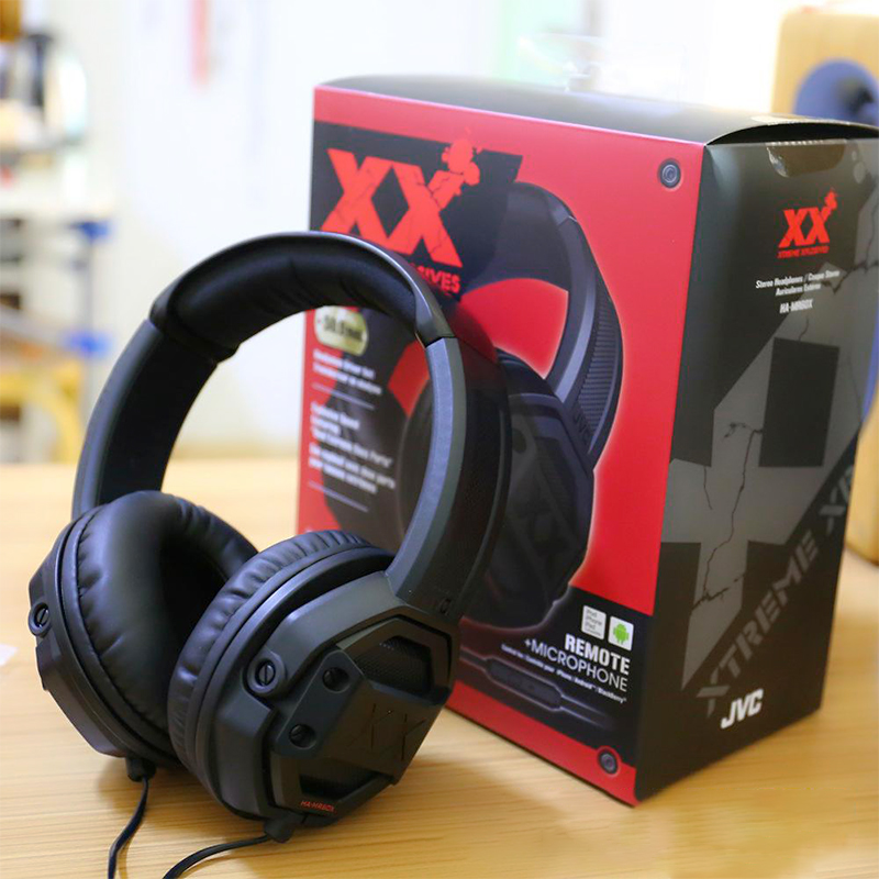 JVC/傑偉世 HA-MR60X重低音耳機頭戴式大耳罩包耳DJ 監聽搖滾有線帶麥全封閉隔音防噪手機筆記本舒適不夾耳朵
