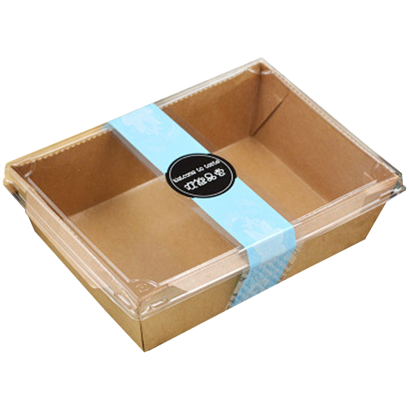 寿司盒沙拉盒西餐厅便当外卖牛皮纸盒餐盒打包盒一次性环保餐盒-图3