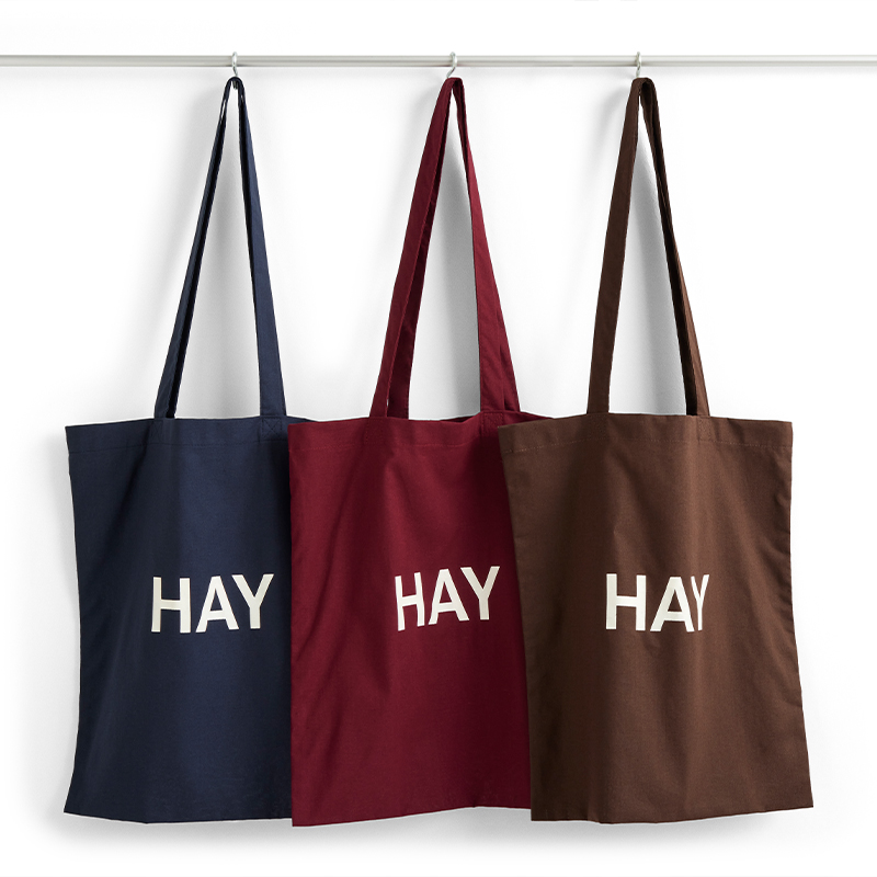 新品HAY Tote Bag 环保购物布艺购物袋字母Logo纯棉帆布袋 环保袋 - 图0