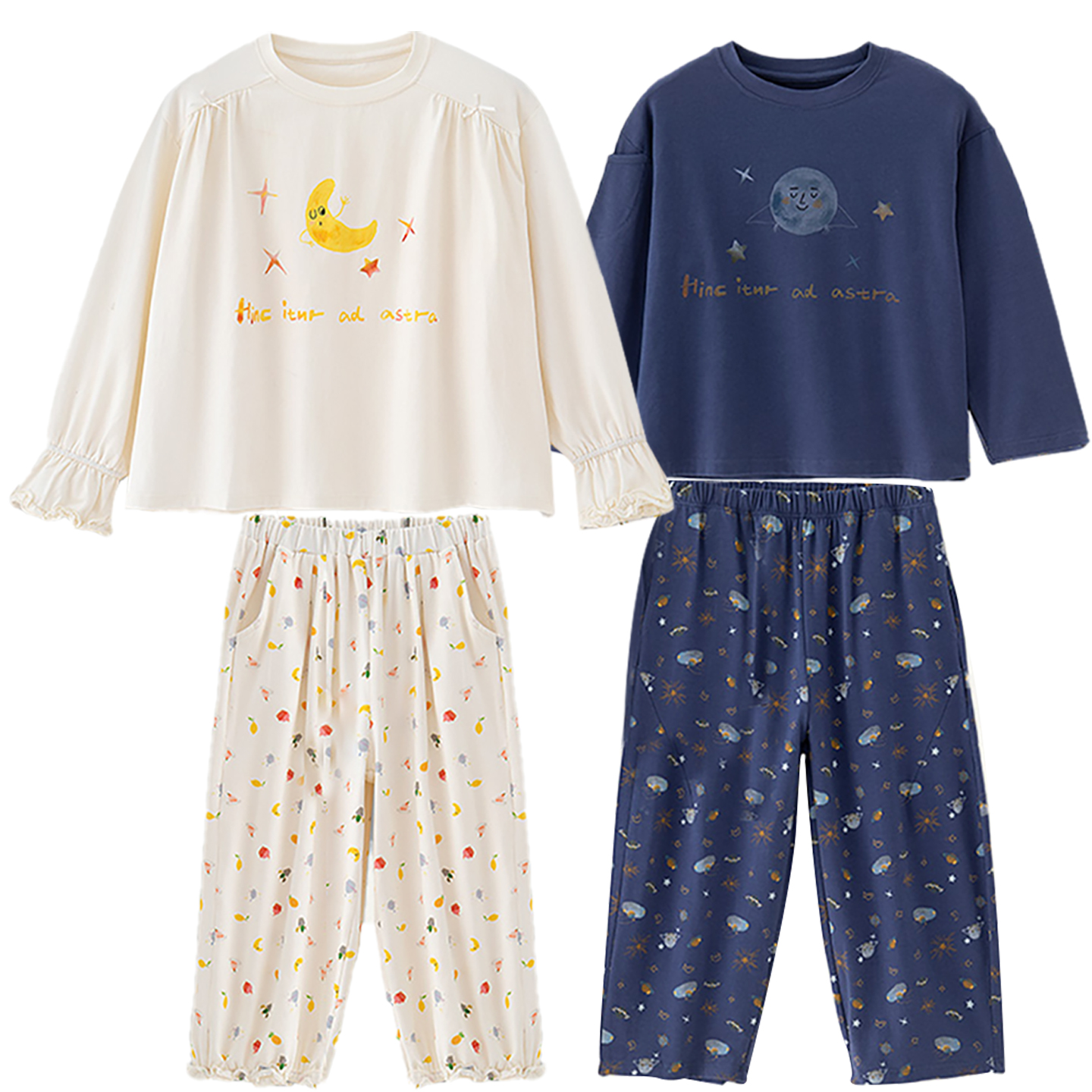 25秋冬小黑托昵儿童家居服套装纯棉长袖长裤男女童莫棉暖姜绒睡衣 - 图3