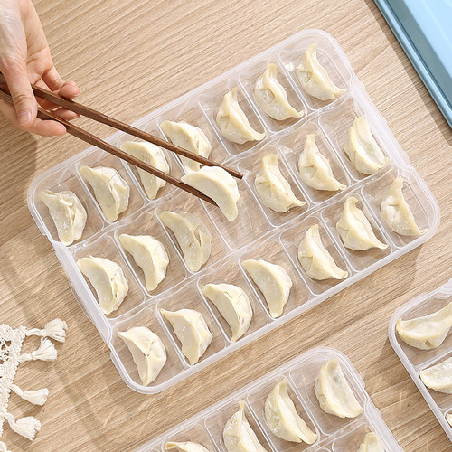 饺子盒分格家用冰箱速冷冻收纳盒多层带盖水饺云吞托盘保鲜食品级 - 图3