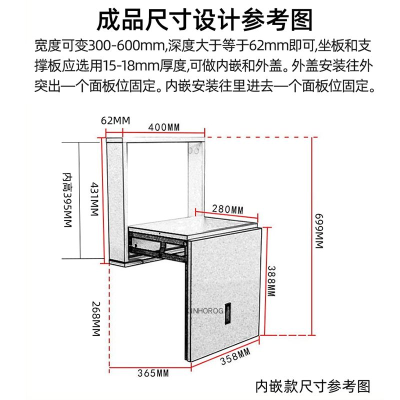 缓冲折叠凳换鞋凳折叠椅玄关家用隐藏五金配件鞋柜穿鞋凳隐形入户