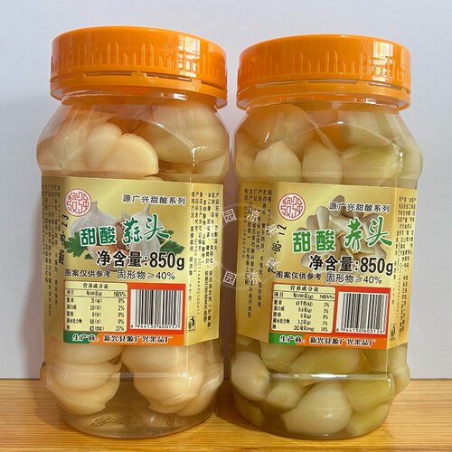新兴特产酸味甜酸瓶装萝卜酸芒果仁面酸菜木瓜姜片荞头蒜头850克 - 图0