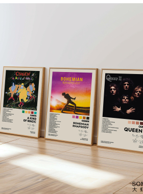 Queen装饰画海报皇后乐队主唱专辑封面墙画 Freddie Mercury挂画