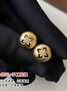 DSTYLE意大利拉丝四叶草纯银耳钉