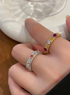 DSTYLE拉丝金属戒指高级感