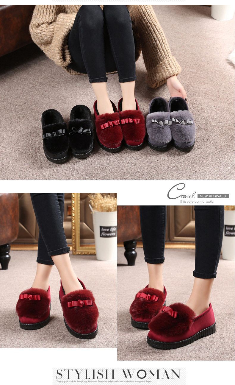 棉鞋女豆豆鞋冬季加绒毛毛鞋保暖防滑平底孕妇鞋室内外穿韩版休闲,淘宝优惠券,粉丝福利购,淘宝优惠卷