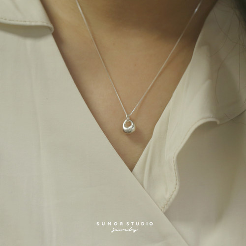 称心如意·小银坨S925纯银项链女小众设计感气质锁骨链简约吊坠 - 图2