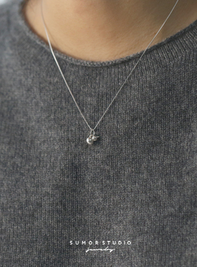 S925纯银小葫芦实心吊坠项链