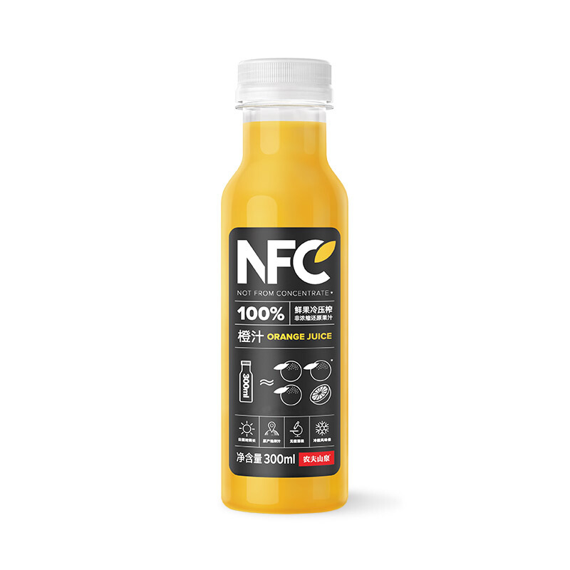 农夫山泉 鲜果冷压榨100%nfc果汁300ml*24瓶整箱装纯果鲜榨饮料 - 图2