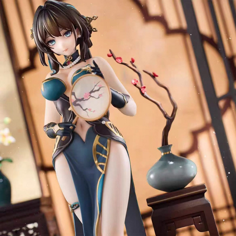 Nangong Cherry Cheongsam figure, desktop case, high-end national fashion ornaments, beautiful girl Ruan Meijing gives gifts