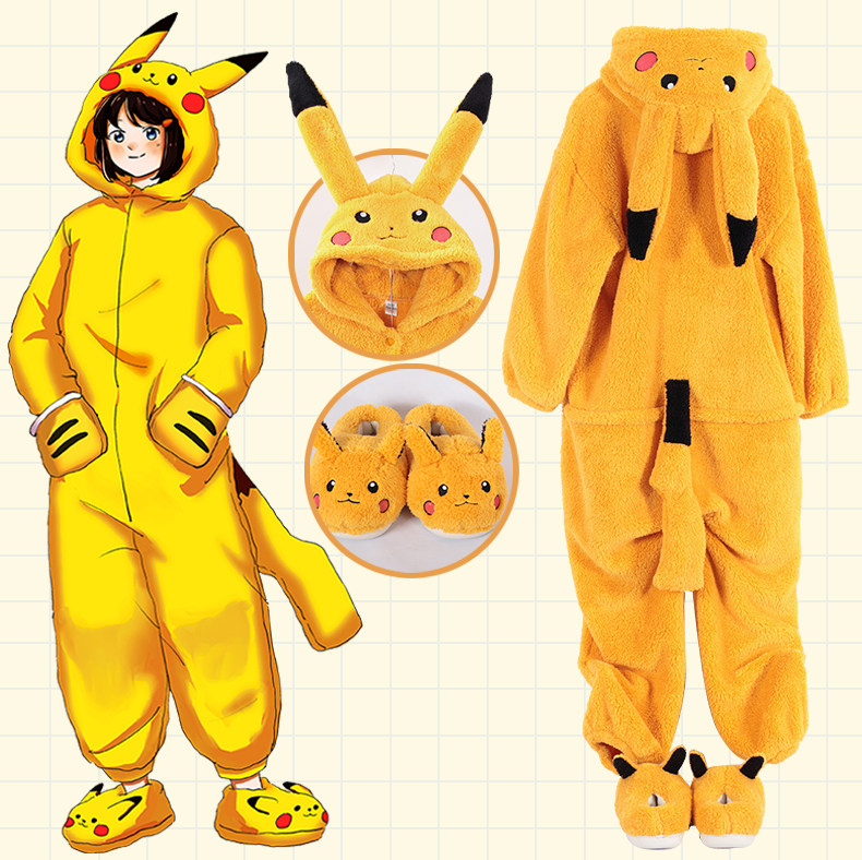 法兰毛绒可爱动漫物卡通连体睡衣套装男女宽松青少年学生秋冬季,淘宝优惠券,粉丝福利购,淘宝优惠卷