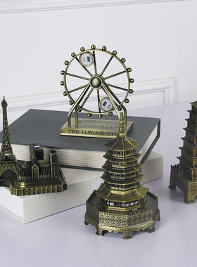 仿古风建筑模型上海电视柜工艺品