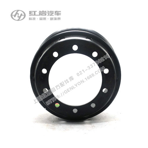 红岩新金刚杰狮原厂前轮钢圈铝合金车轮8.5-20车轮总成(14-16mm) - 图3