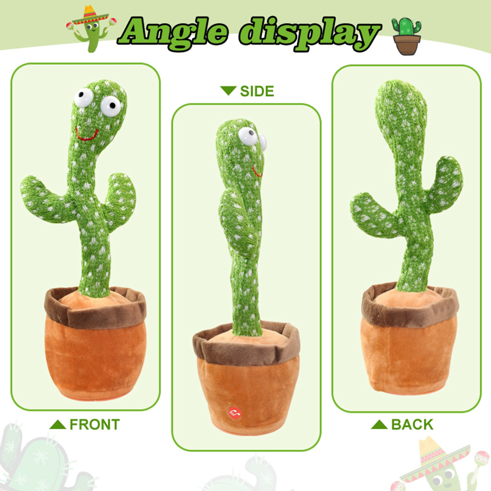 Dancing Cactus Repeat Talking Toy Electronic Plush Toys Can - 图3