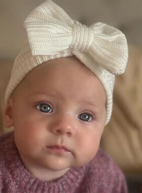 Winter Baby Knit Turban Cute Bowknot Newborn n Hat Solid Col