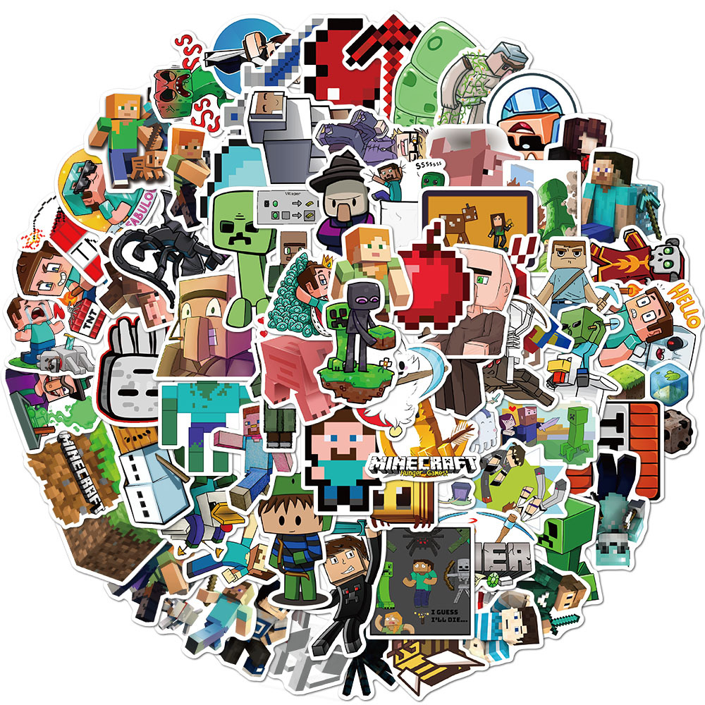 100pcs adventure game minecraft graffiti stickers mobile - 图0