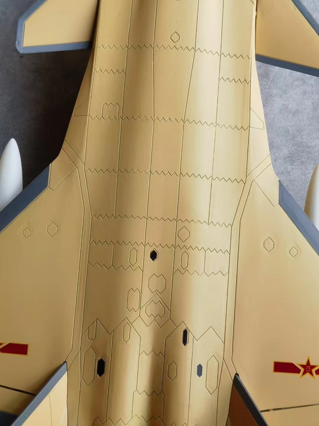 歼20双座飞机模型，比例1/45，合金材质，模型长度46Cm，宽度27Cm