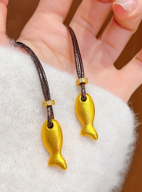 金店同款古法小黄鱼锦鲤吊坠项链