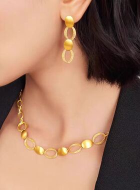 越南沙金宫廷拉丝环扣项链